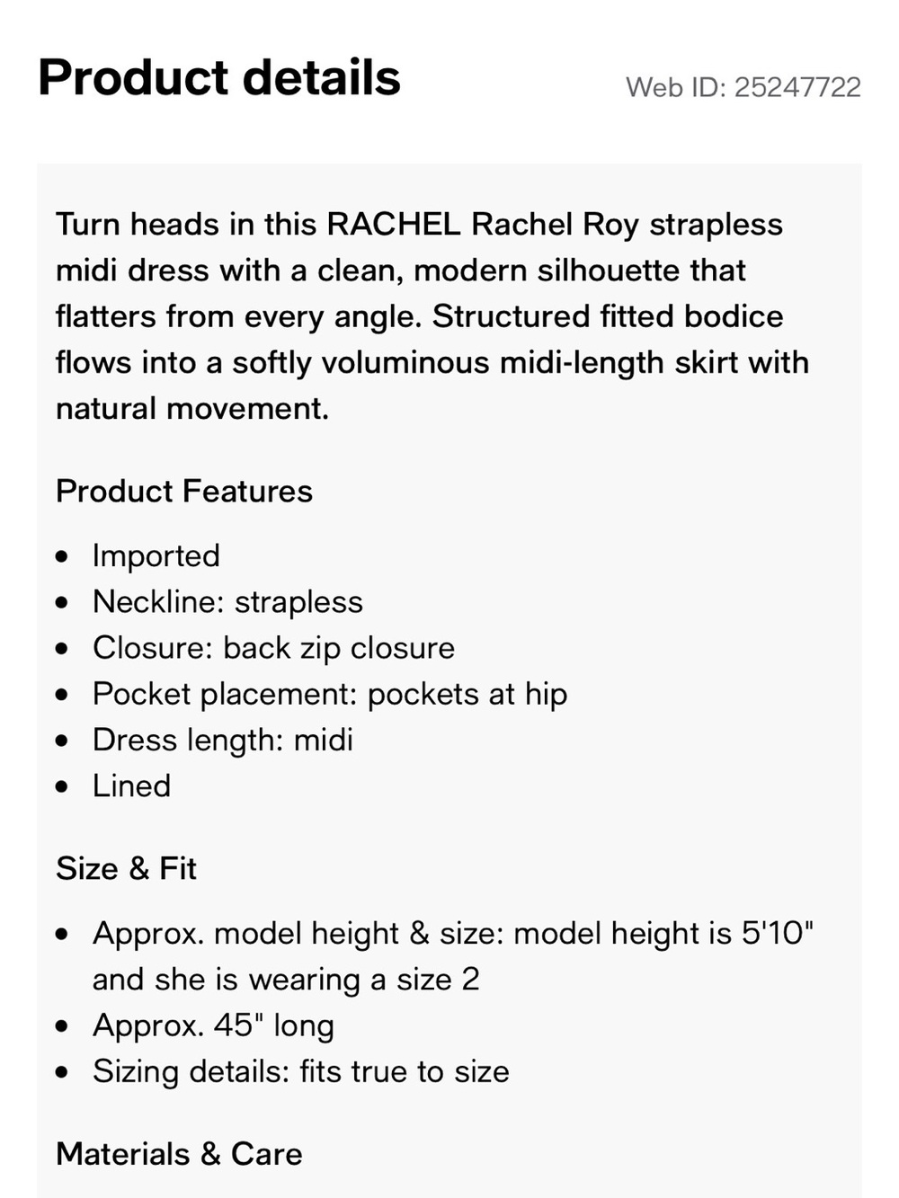 RACHEL Rachel Roy
Women's Rosalie Strapless Midi Dress - Picture 5 of 5